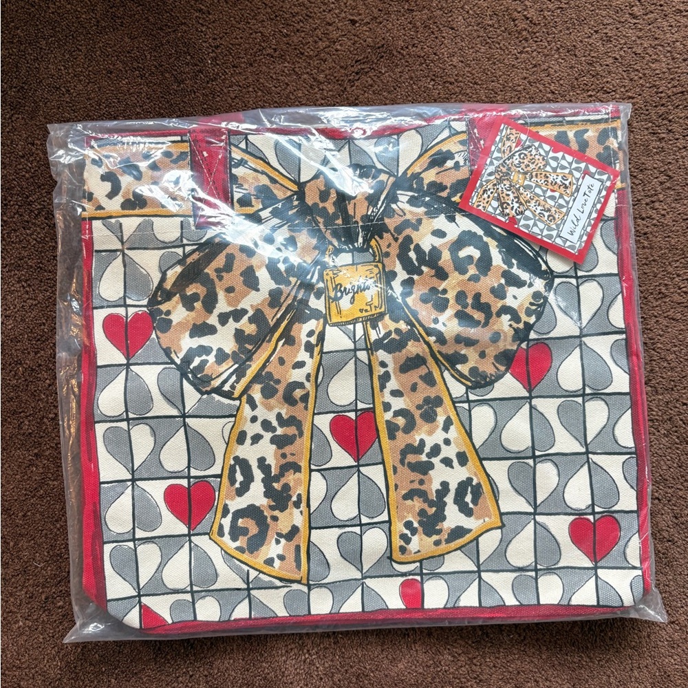 Brighton Red and Leopard Print Tote